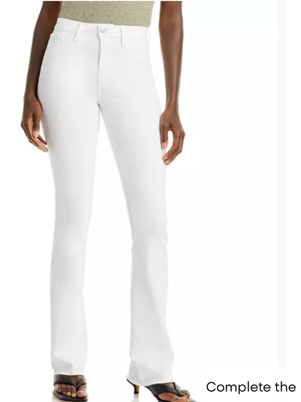 L'AGENCE Selma Cotton Stretch High Rise Bootcut Jeans in Blanc